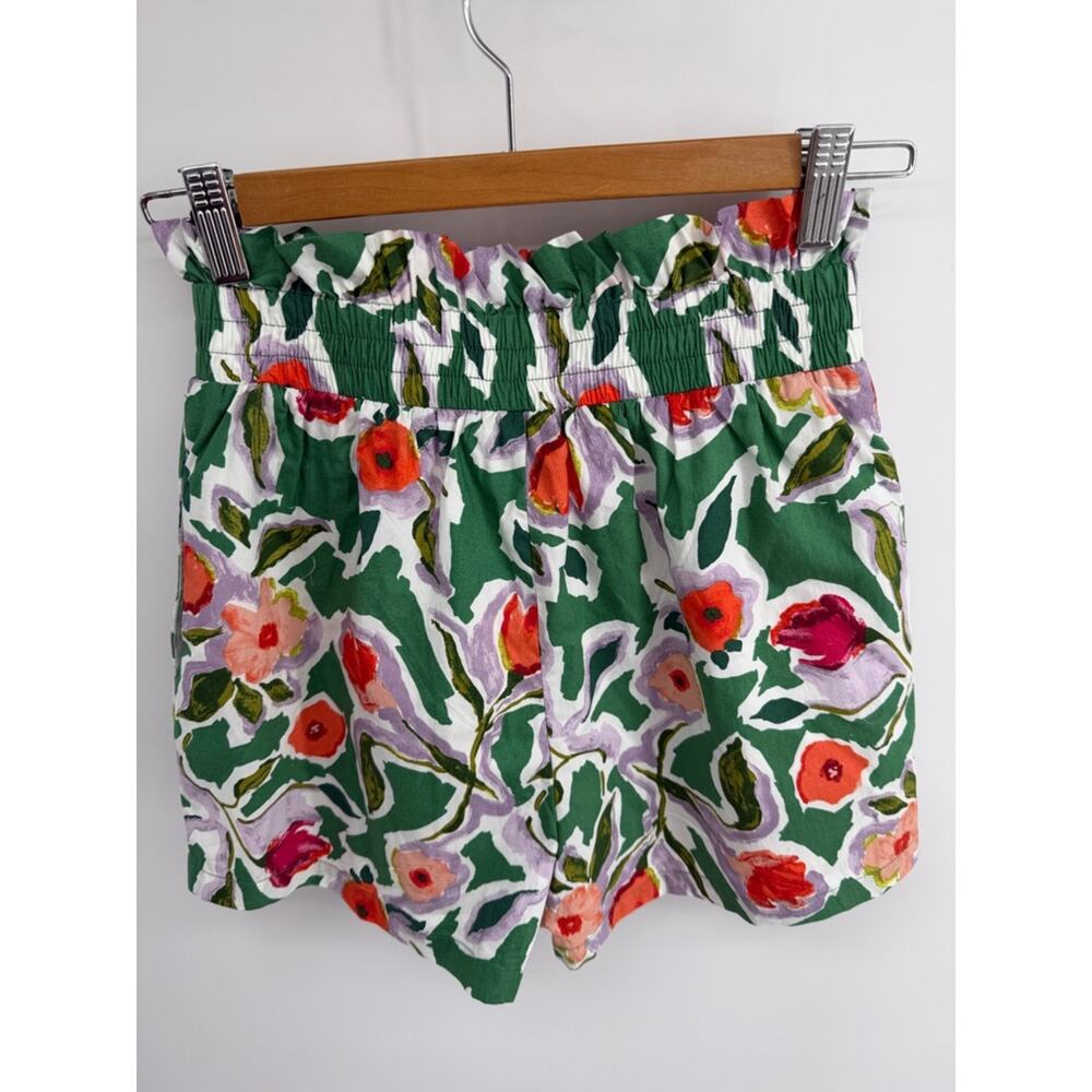 English Factory floral print hi rise smocked elastic waist pull on shorts sz XS - Picture 5 of 6